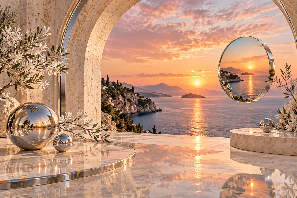 Golden Hour on the Mediterranean – Luxury Acrylic Wall Art