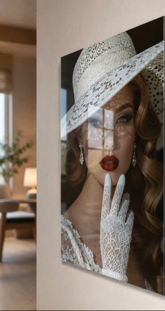 LADY IN WHITE ACRYLIC WALL ART