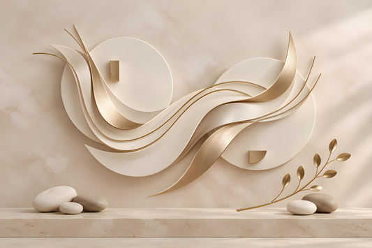 BEIGE MODERN STONE ACRYLIC WALL ART