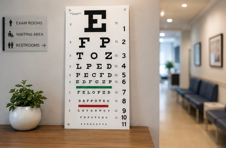 Professional Vision Test Chart for Eye Clinics, Optometrists & Modern Medical Offices