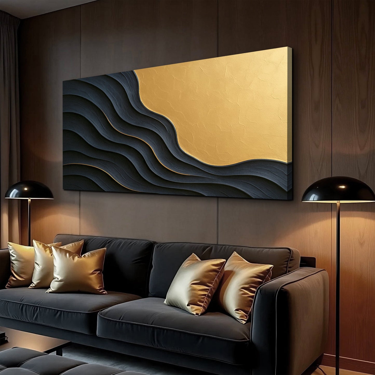Black And Gold Minimalist Abstract XII