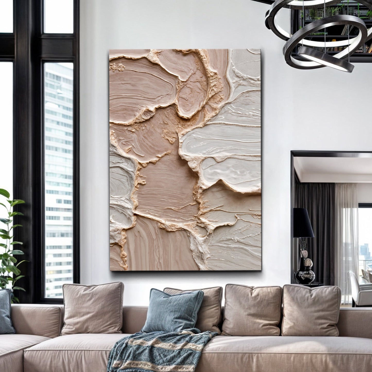 Ivory Minimalist Abstract Wall Art
