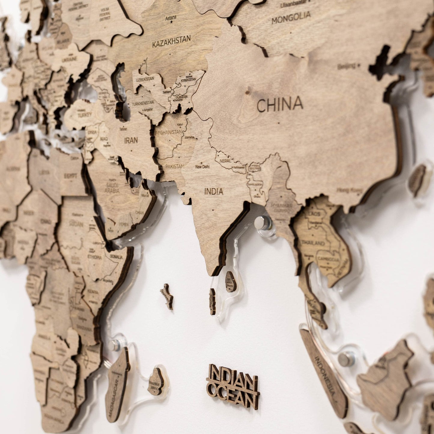 3D LED Wooden World Map 2.0 Terra
