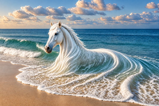 WHITE HORSE ACRYLIC WALL ART