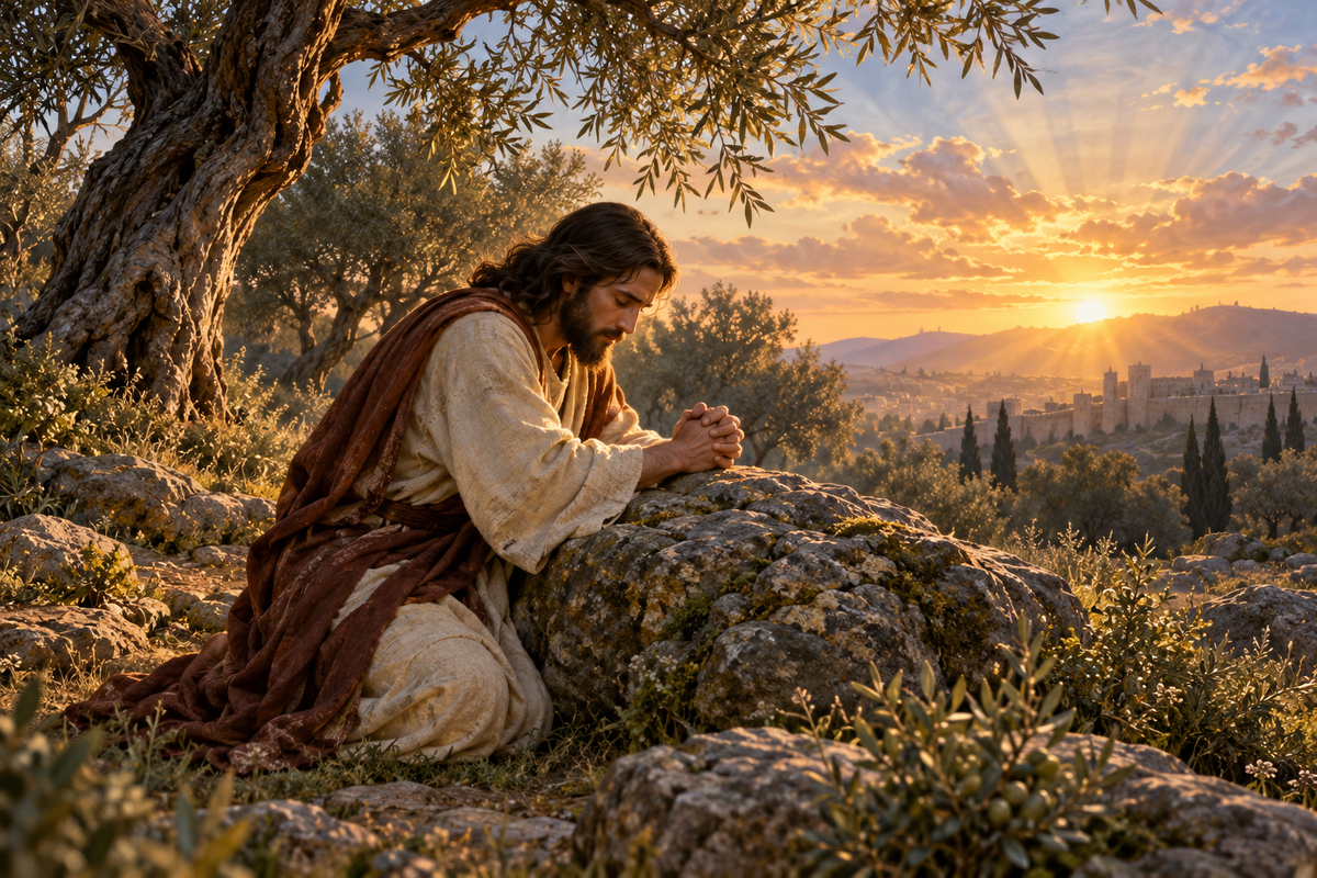 Jesus in Prayer – Christian Acrylic Wall Art