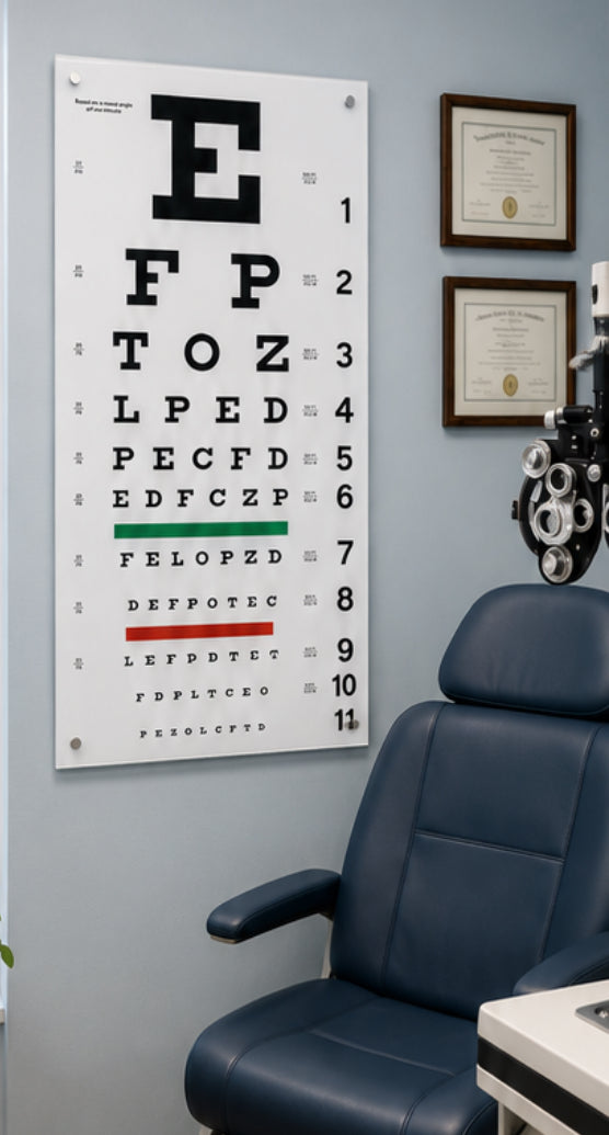 Professional Vision Test Chart for Eye Clinics, Optometrists & Modern Medical Offices