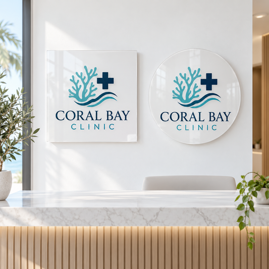 Custom Acrylic Business Logo Sign – Round or Square