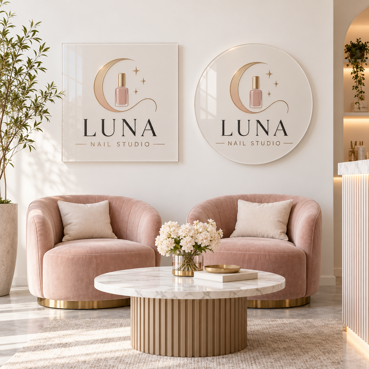 Custom Acrylic Business Logo Sign – Round or Square