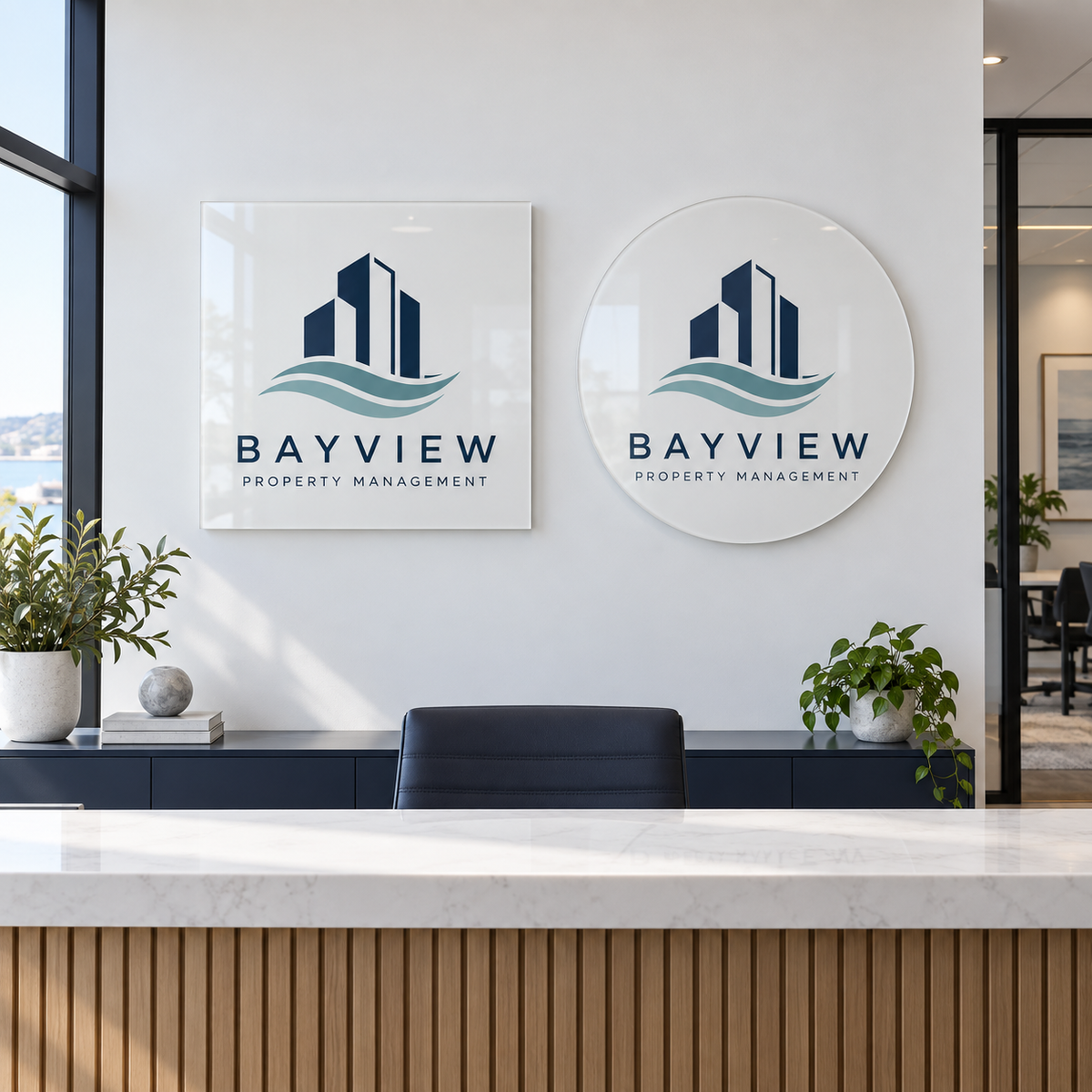 Custom Acrylic Business Logo Sign – Round or Square