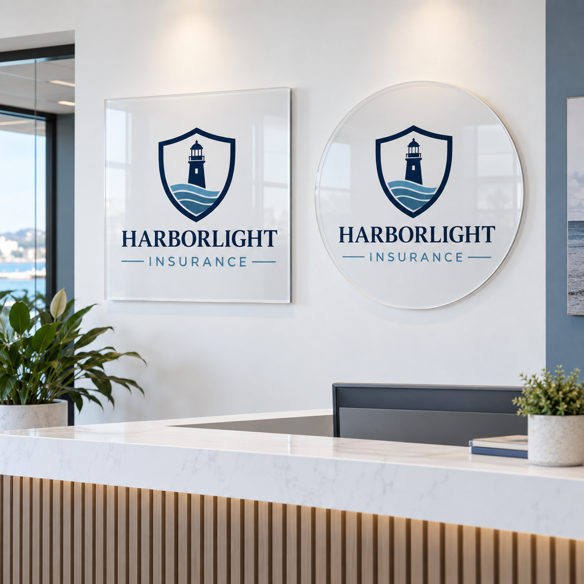 Custom Acrylic Business Logo Sign – Round or Square