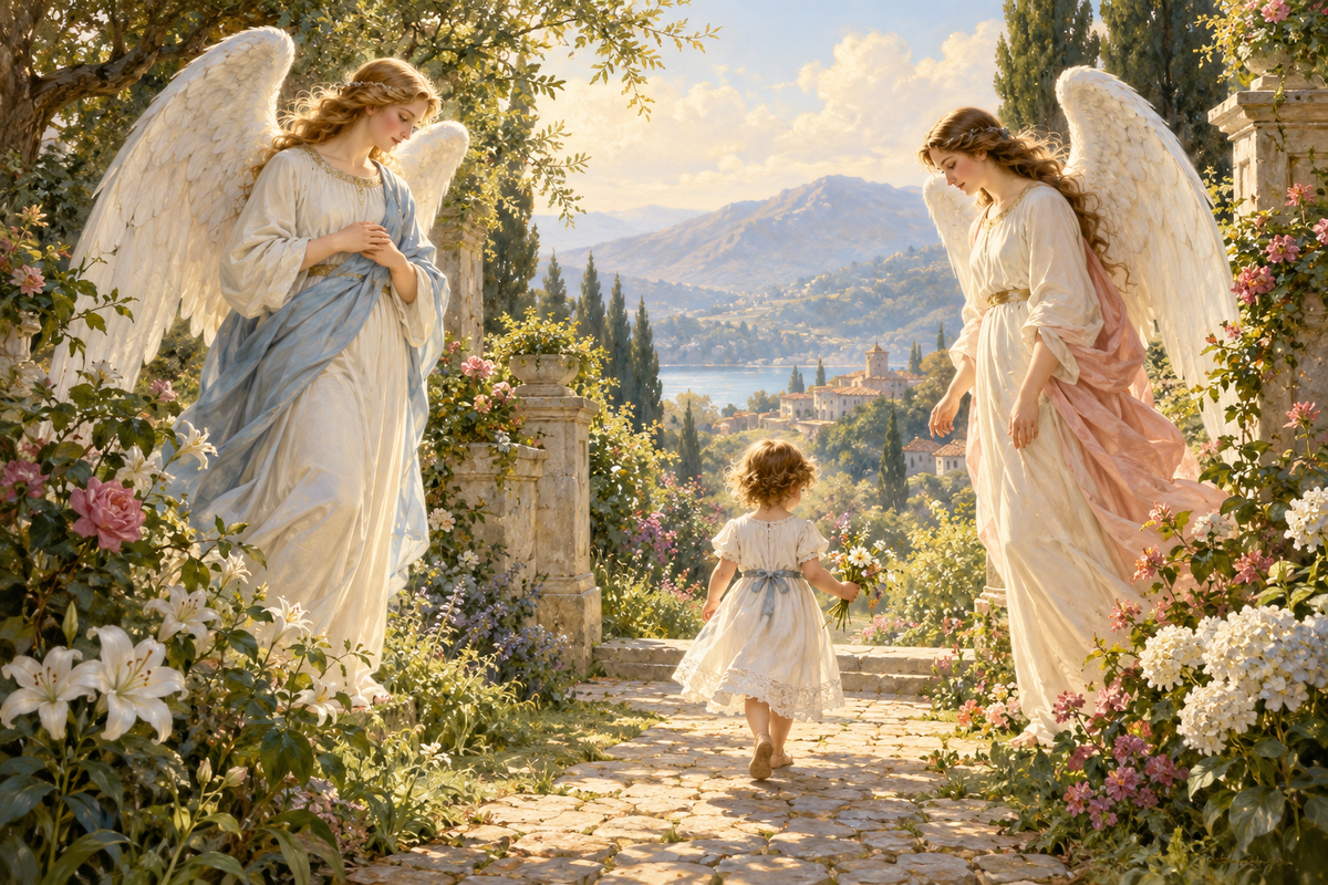 Guardian Angels Watching Over a Child – Acrylic Wall Art