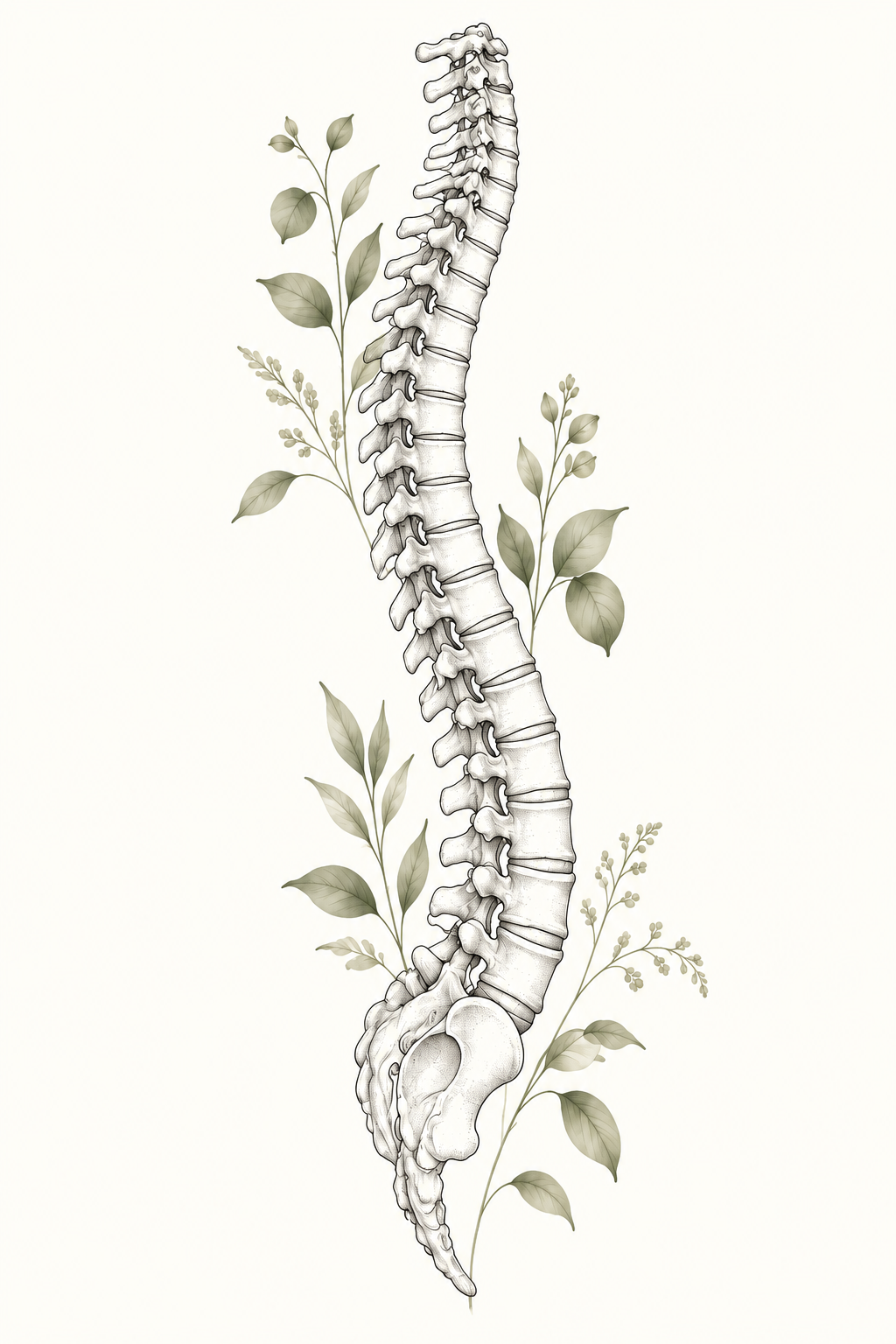Botanical Spine Acrylic Wall Art for Physical Therapy Clinics