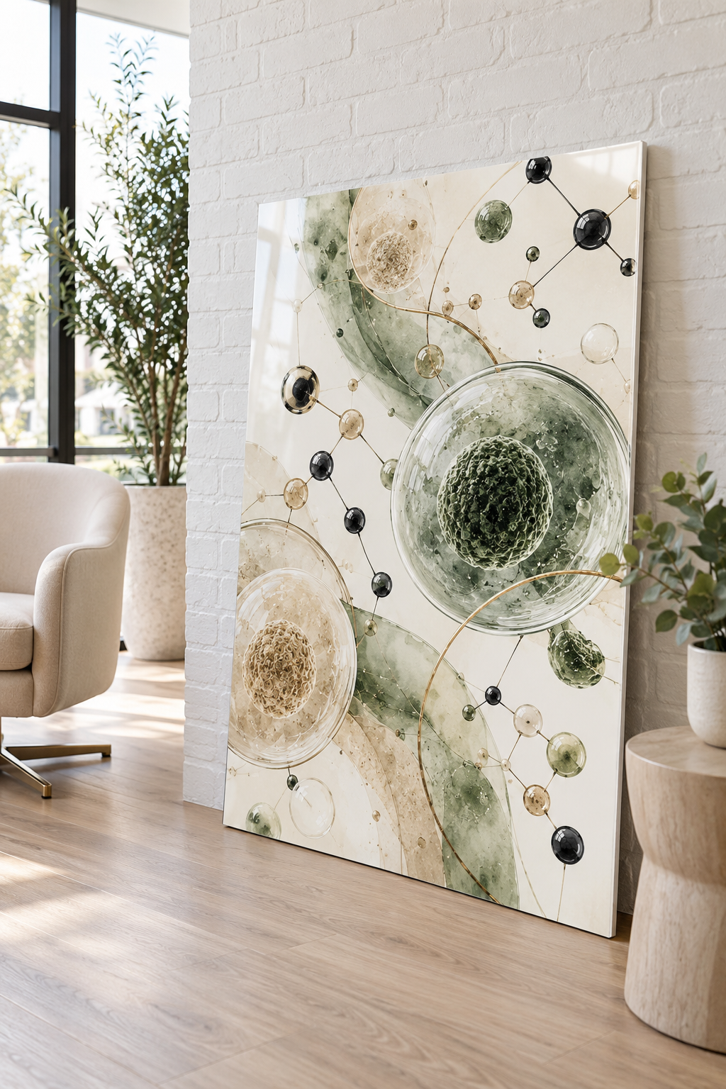 Modern Cells and Molecules Acrylic Wall Art for Medical Offices
