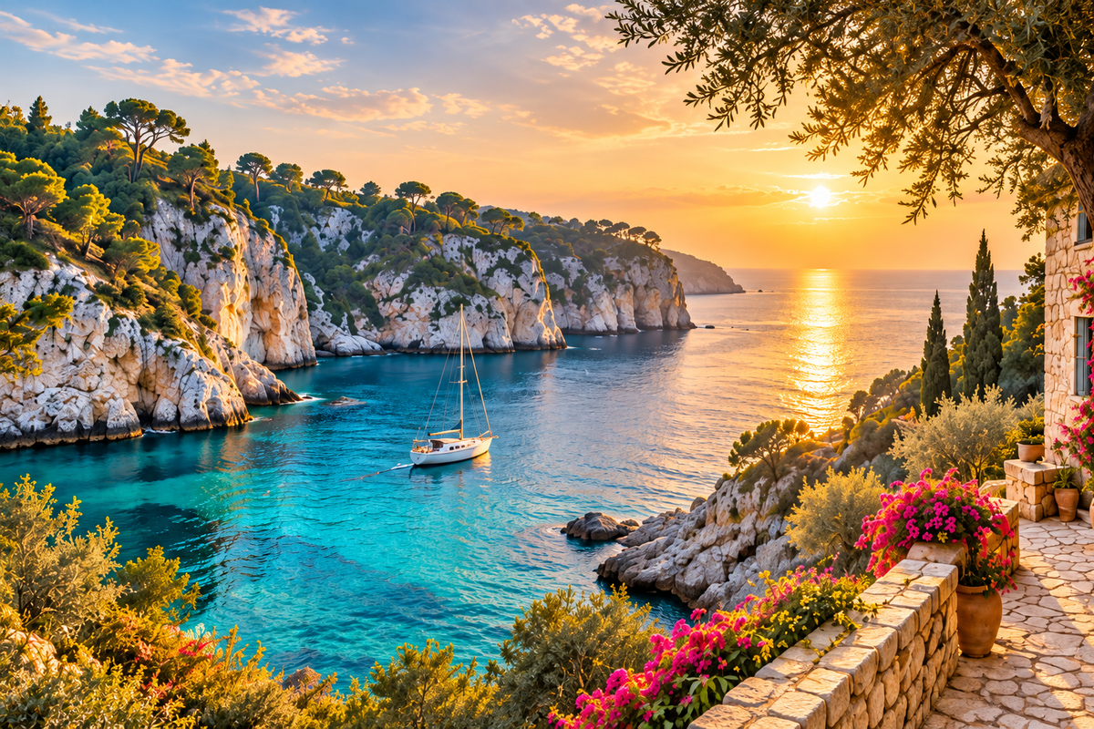 Mediterranean Cove Acrylic Wall Art