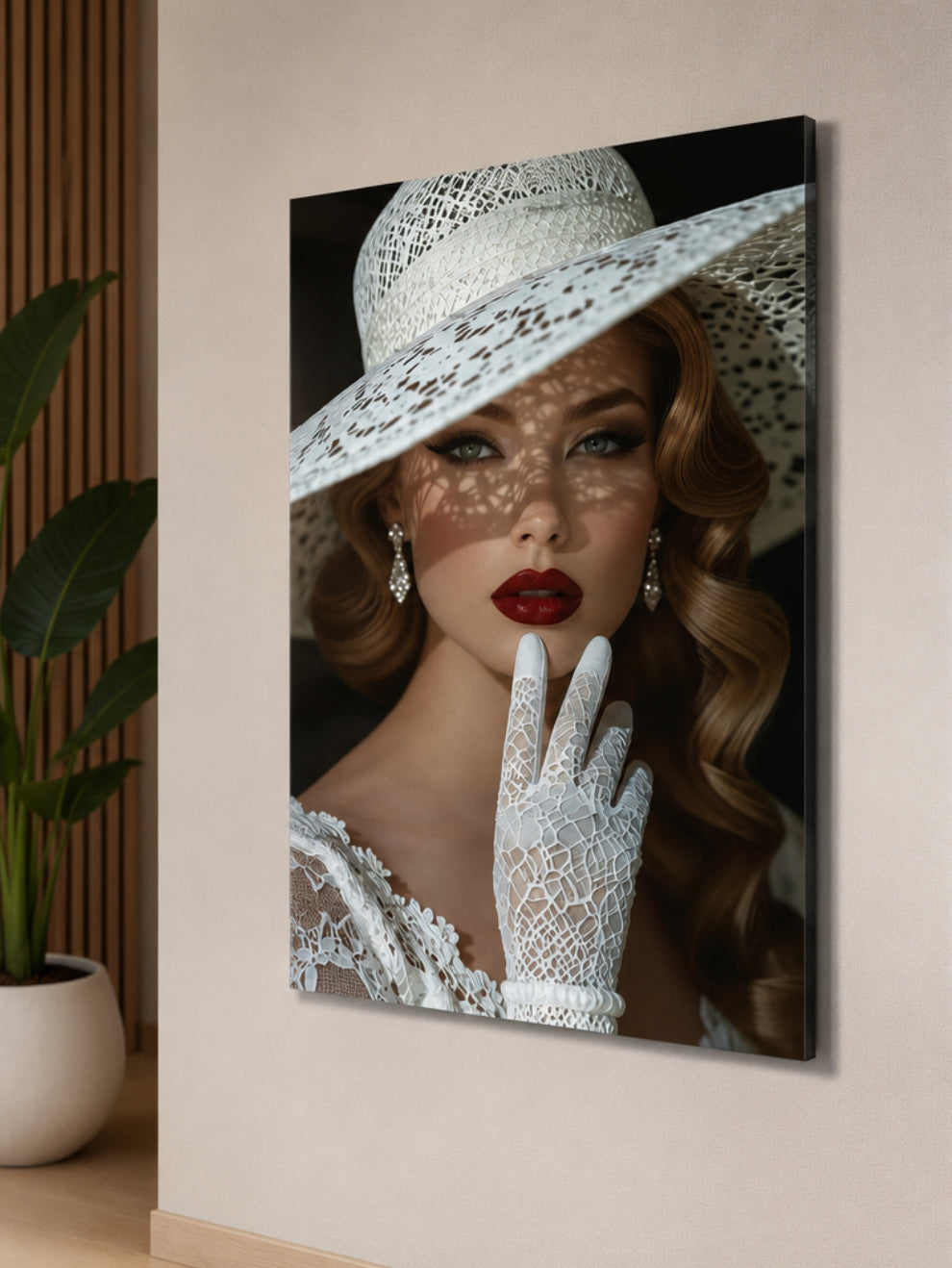 LADY IN WHITE ACRYLIC WALL ART