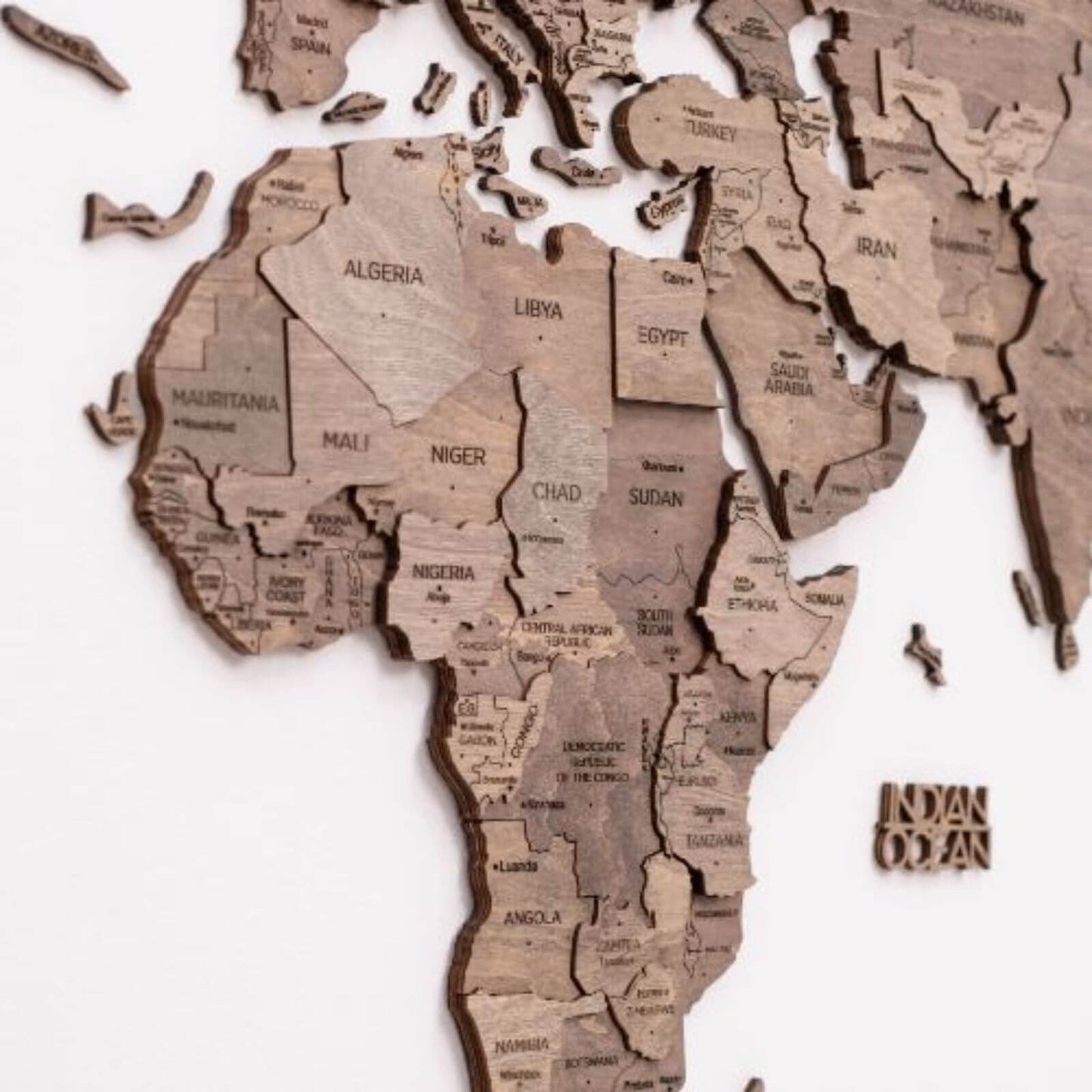 3D Wooden World Map Terra (for US only)