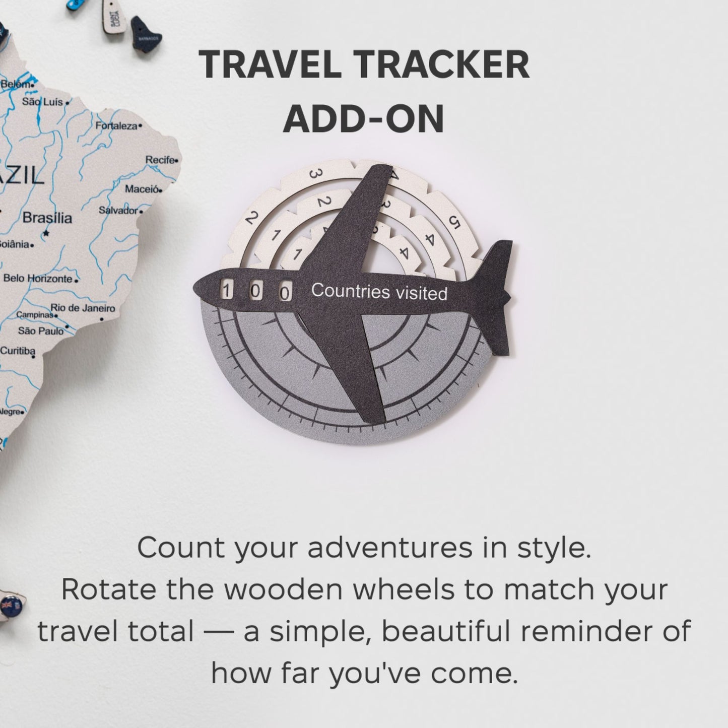 Travel Tracker 3D Wooden World Map – Nordik