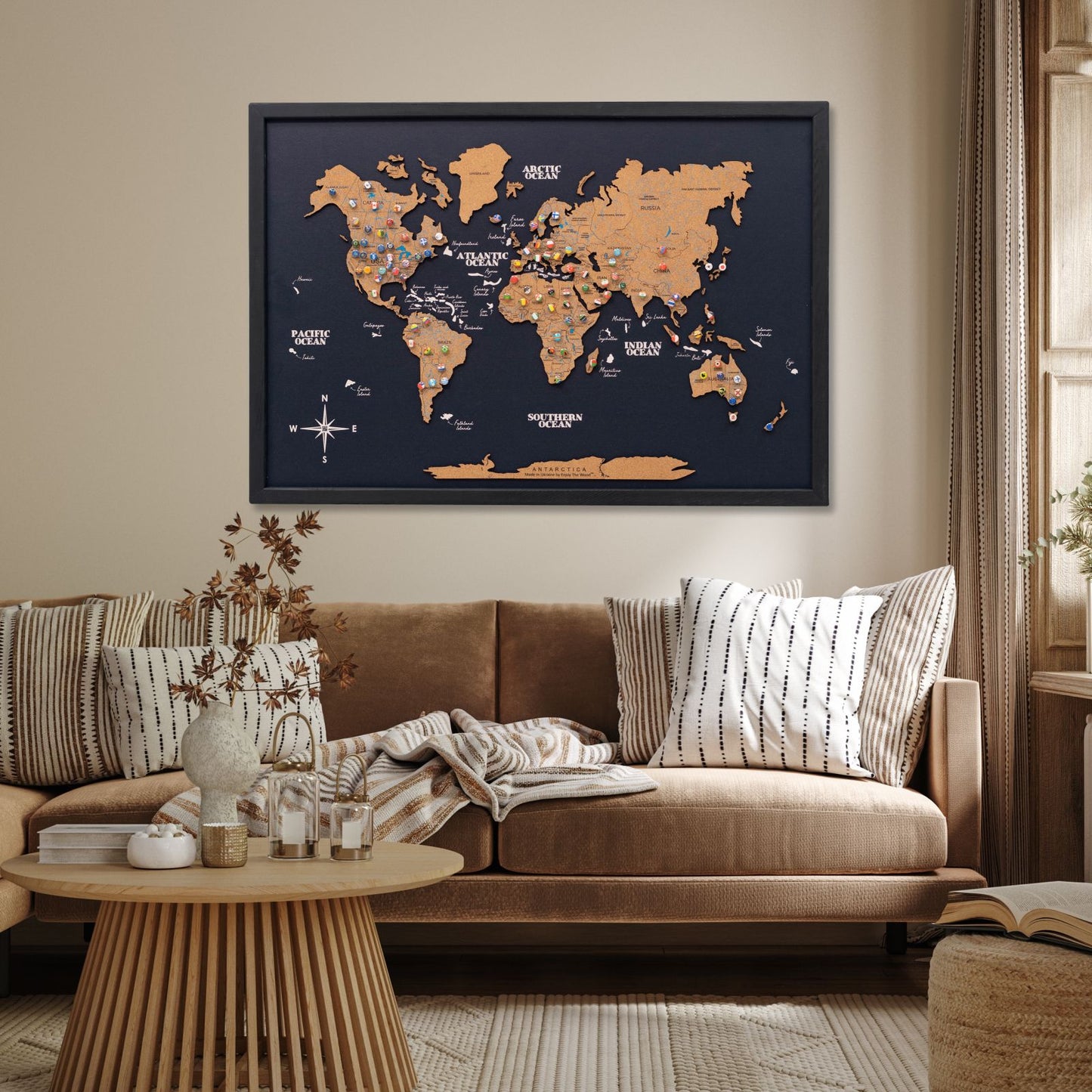 Cork Panel World Map