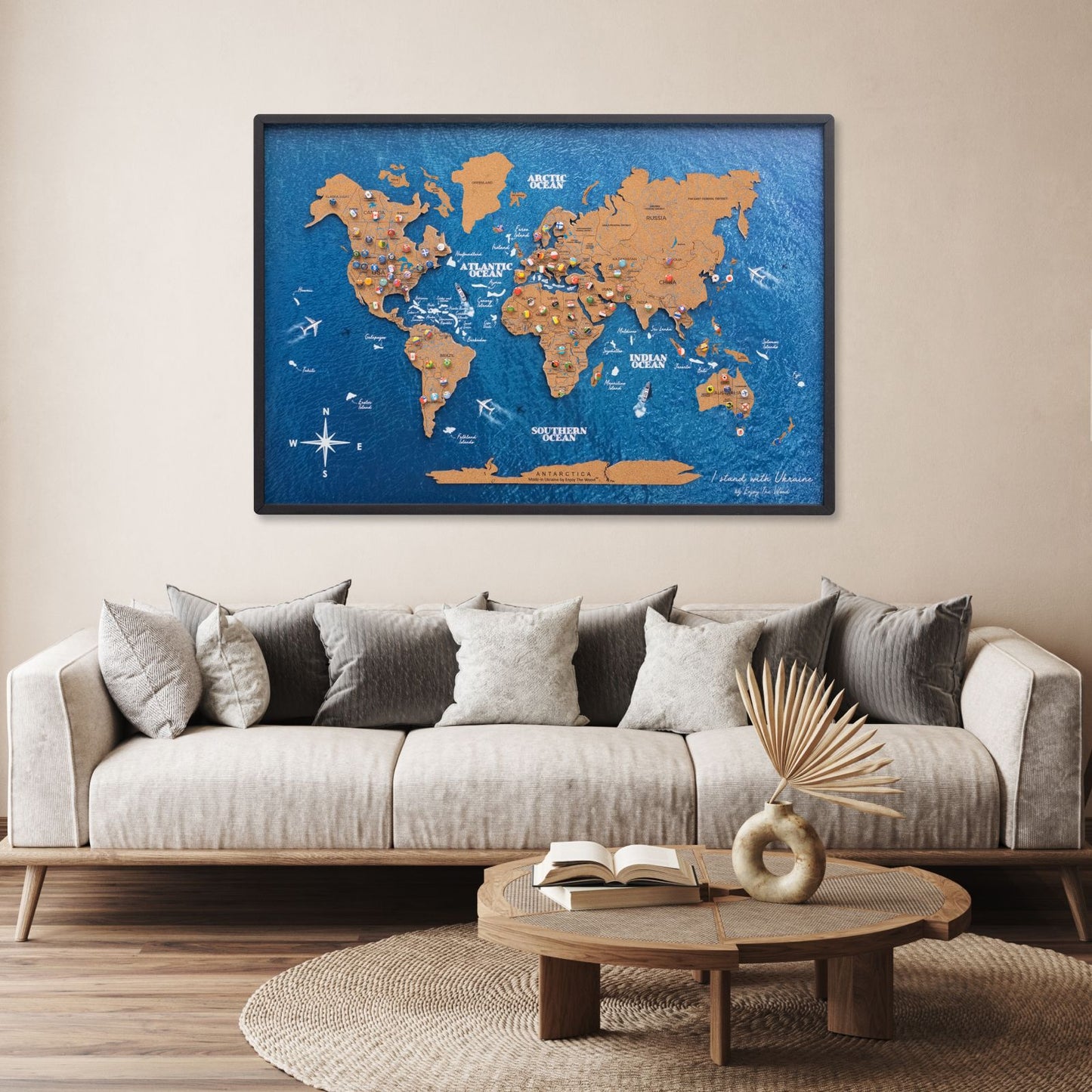 Cork Panel World Map