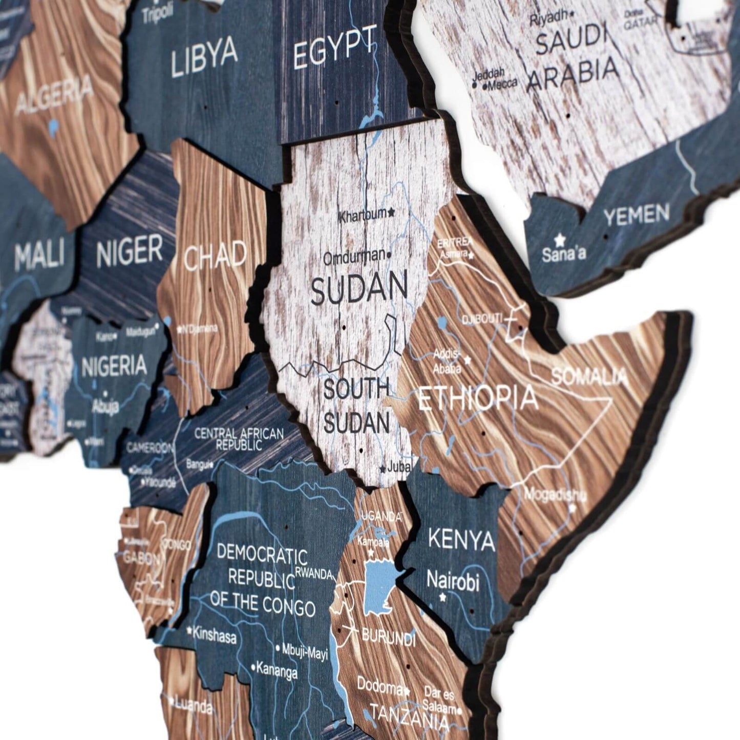 3D Luminous Colored Wooden World Map Mystery