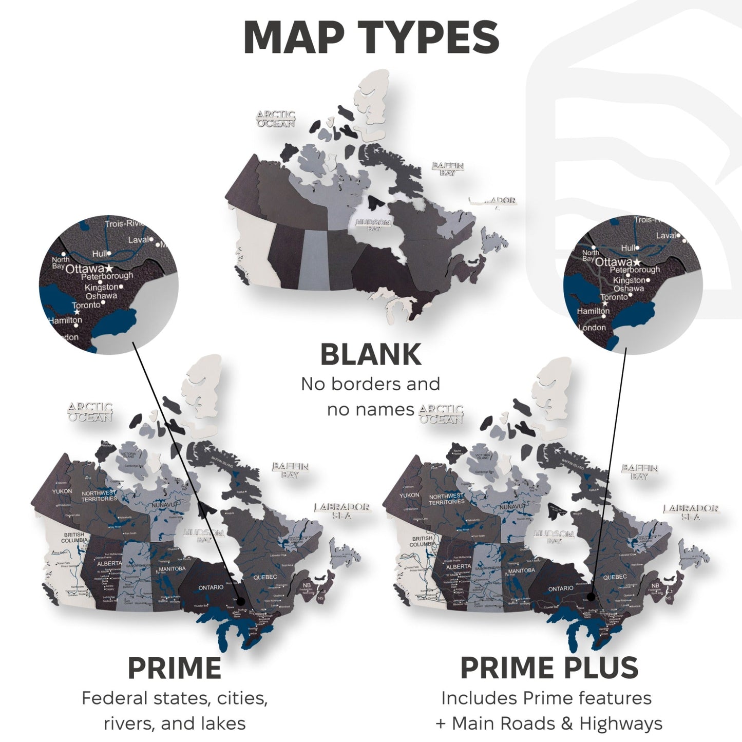 3D Wooden Map of Canada – Nordik