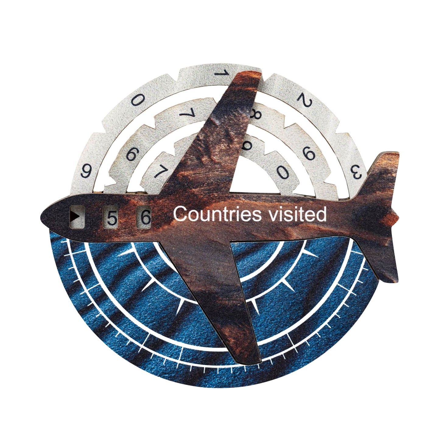 Travel Tracker 3D Colored Wooden World Map - Dune