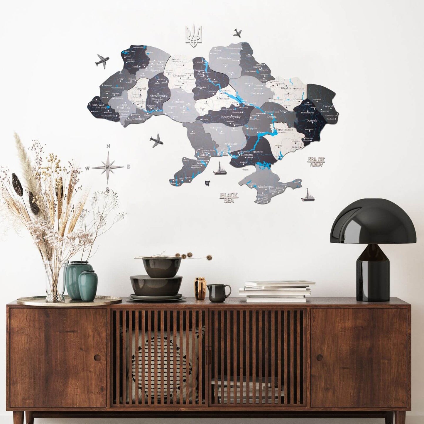 Wooden Map of Ukraine Nordik